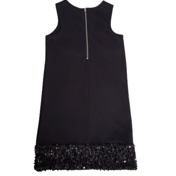 Land's End Kids Girls Black Sleeveless Sequin T-Shirt Jumper Dress Size 6X-7 - Picture 4 of 12